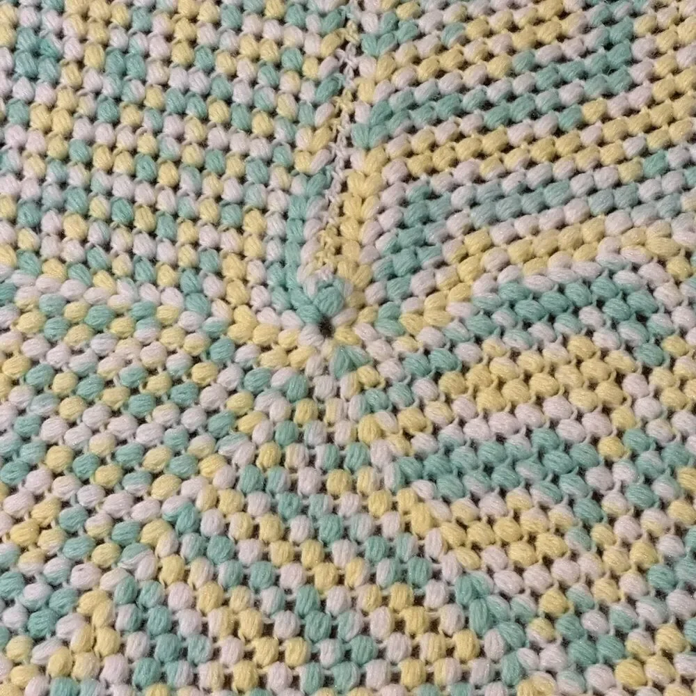 Afghan pastel color Octagon shaped handmade  Throw